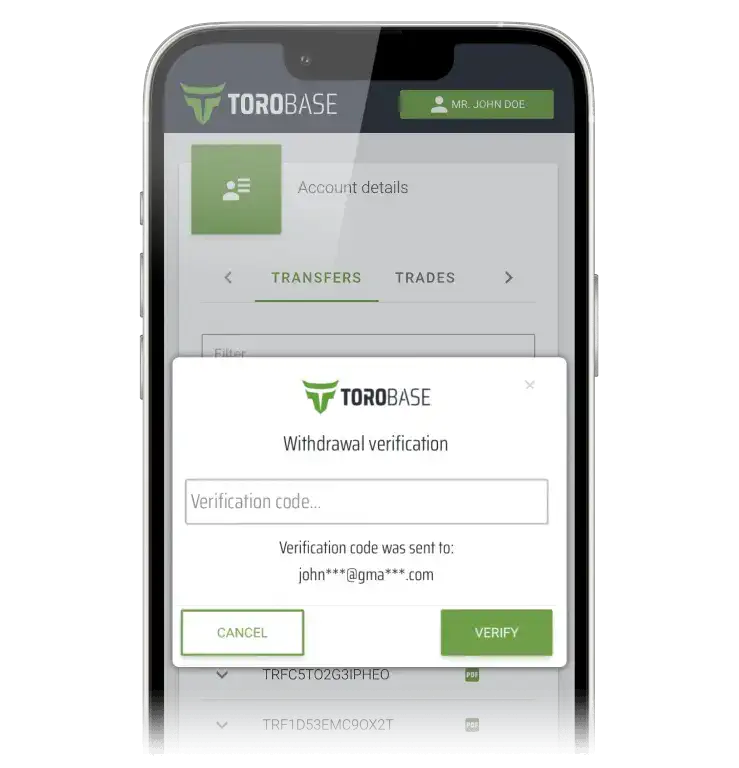 Torobase - Two-factor authentication